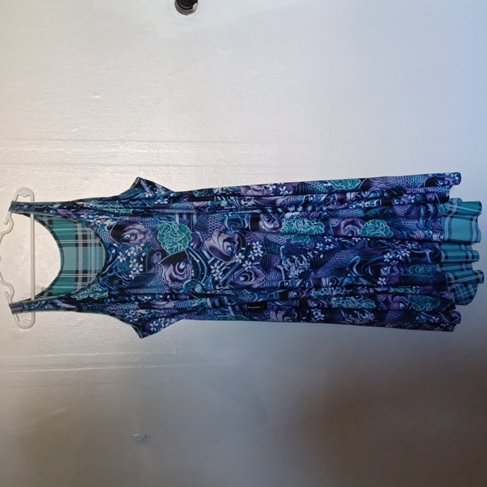Blackmilk Clothing Tartan Aqua vs Koi Purple